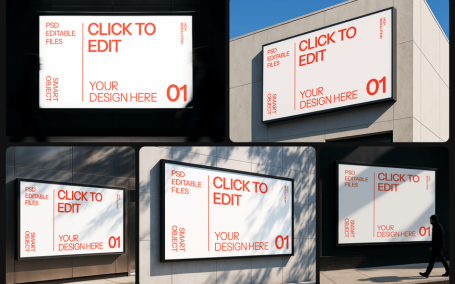户外广告牌样机 (PSD)