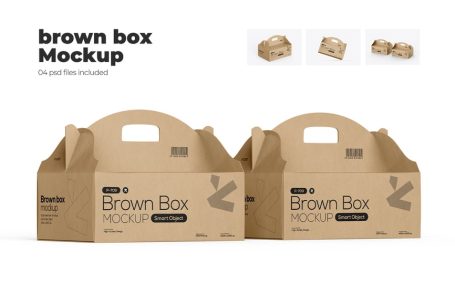 卡夫外卖盒PSD模型带有句柄样机 (PSD)