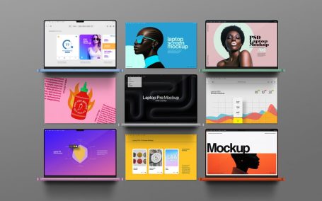 笔记本电脑模型-9 Macbook Pro 16样机 (PSD)