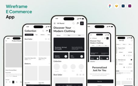 电商线框图应用APP UI KIT (FIG,SKETCH,PSD,XD)