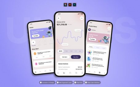 智能钱包 – 移动应用APP UI KIT (AI,EPS,PSD,FIG)