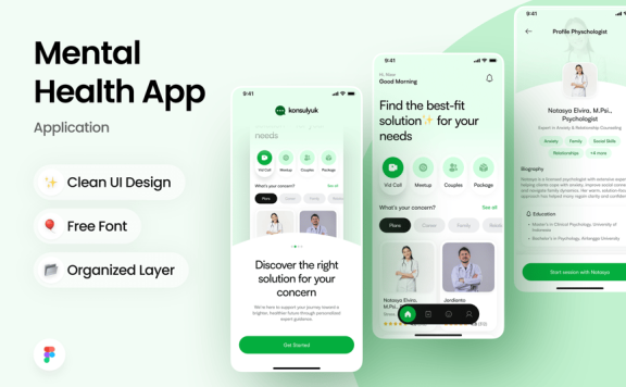心理健康应用APP UI KIT (FIG)