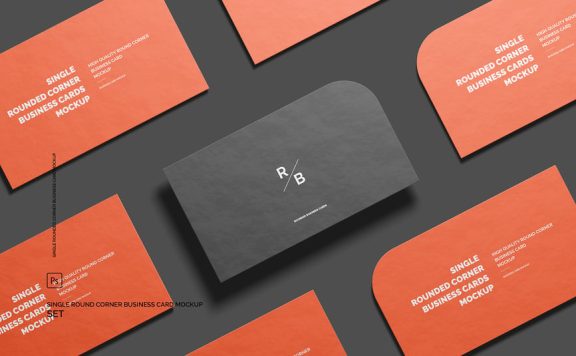 单圆形名片模型样机 (PSD)