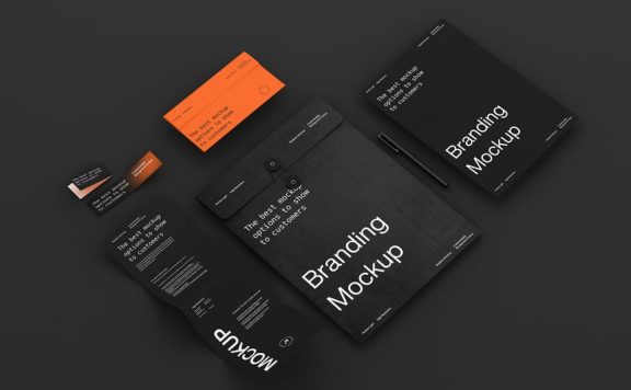 极简主义文具品牌模型样机 (PSD)