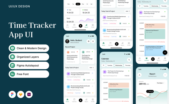 时间跟踪器应用APP UI KIT