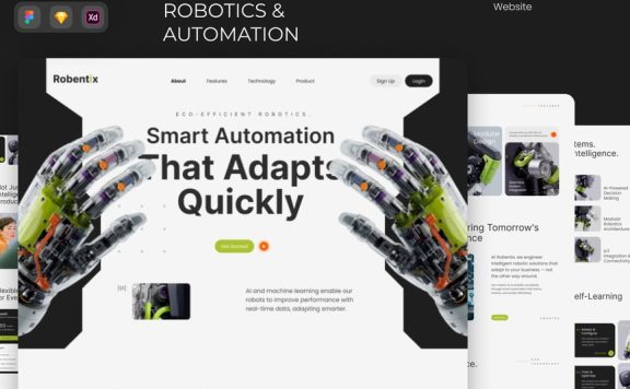 机器人&自动化网站网页Ui模板