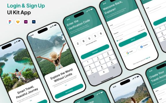 登录和注册移动应用APP UI KIT