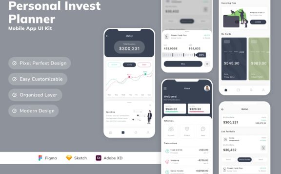 个人投资计划者移动应用APP UI KIT
