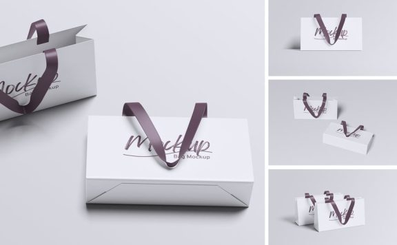 手提袋模型样机 (PSD,PDF)