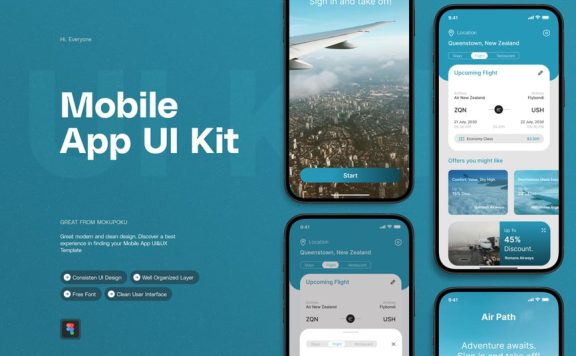 航线路径 – 移动应用APP UI KIT (FIG)