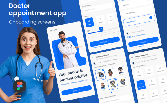 医生预约应用APP UI KIT (FIG)