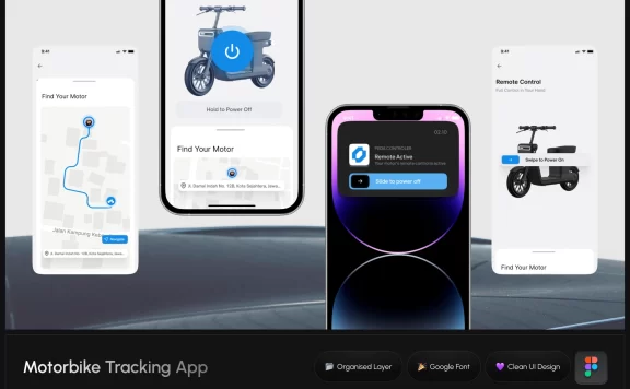 摩托车跟踪应用APP UI KIT (fig)