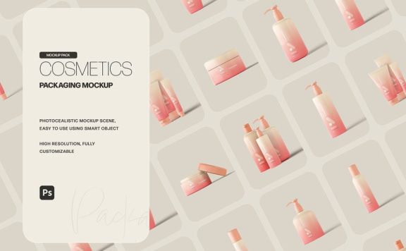 化妆品包装样机包 (PSD)