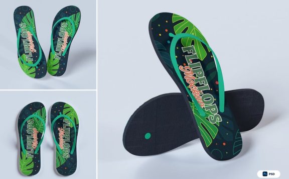 海滩拖鞋模型样机 (PSD)