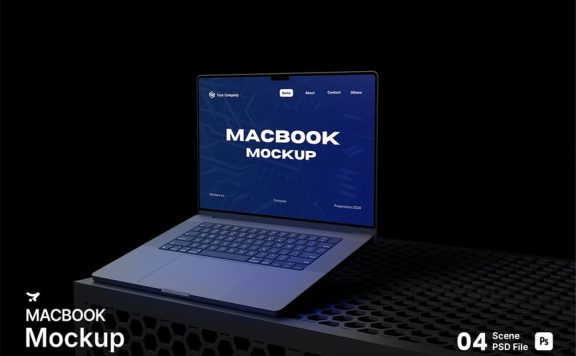 MacBook电脑模型样机 (PSD)