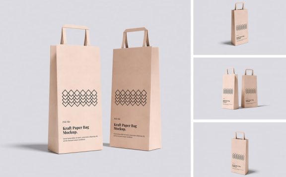 牛皮纸袋模型样机 (PSD,PDF)