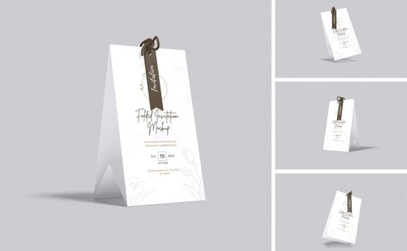 折叠邀请卡模型样机 (PSD,PDF)