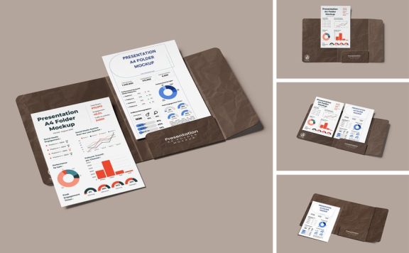 演示A4文件夹模型样机 (PSD,PDF)