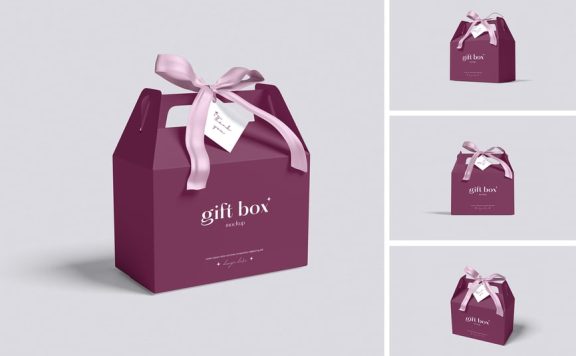 礼品盒模型样机 (PSD,PDF)