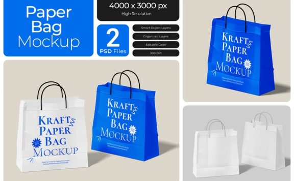 牛皮纸袋模型样机 (PSD)