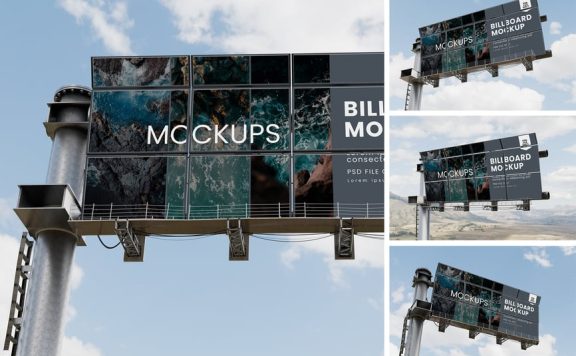 广告牌模型样机 (PSD,PDF)