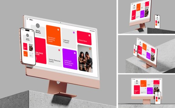 iMac和iPhone模型样机 (PDF,PSD)