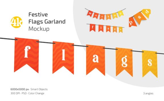 节日旗帜花环模型套装样机 (PSD)