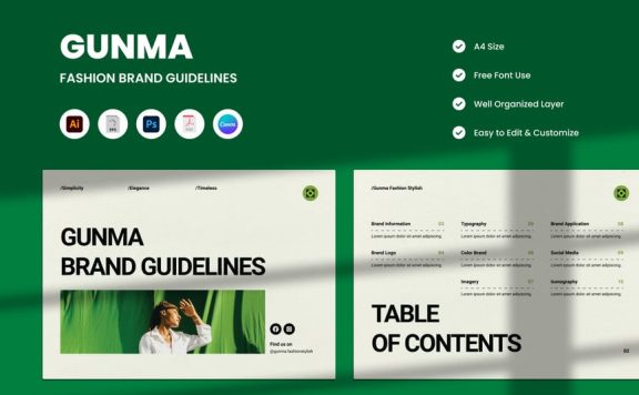 时尚品牌指南模板画册模板 (AI,EPS,PDF,PSD)