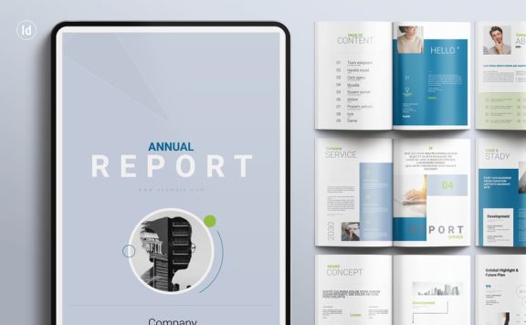 年度报告手册画册模板 (INDD)