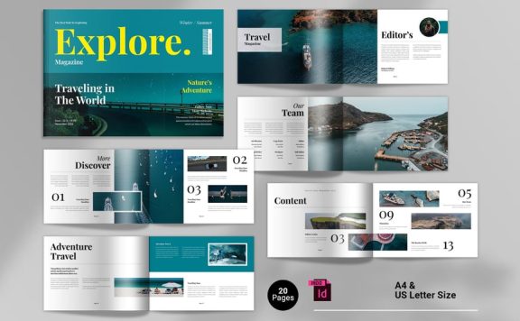 旅行杂志画册模板 (INDD)