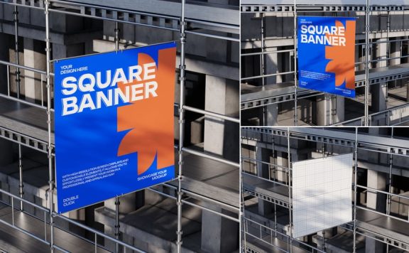 横幅施工模型样机 (PSD)