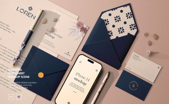 金箔品牌模型套件样机 (PSD)