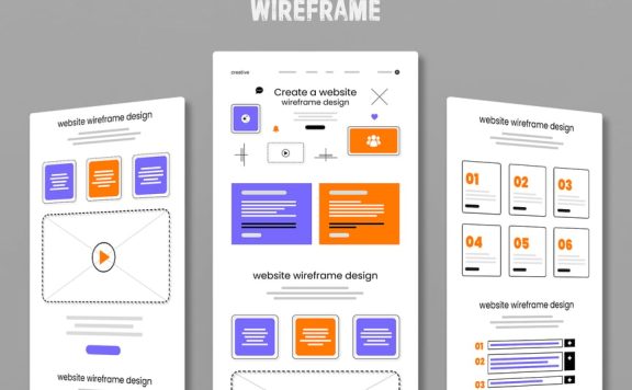 网站线框模板UX UI布局 (PSD)