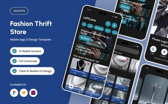 时尚二手店 UI 设计模板 APP UI KIT (FIG,SKETCH,XD)