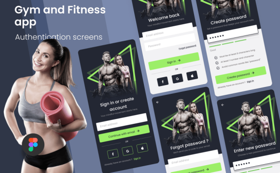 现代瑜伽应用APP UI KIT (FIG)