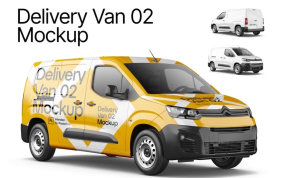 送货面包车模型样机 (PSD)