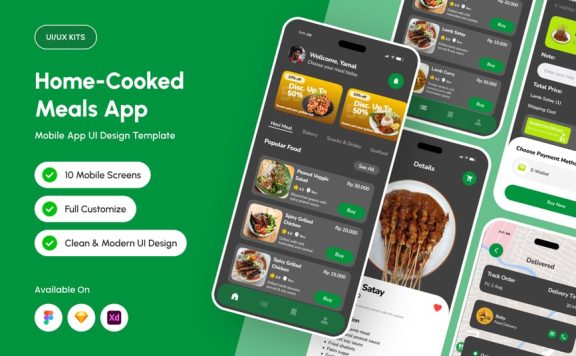 温暖食品订购应用APP UI KIT (FIG,SKETCH,XD)
