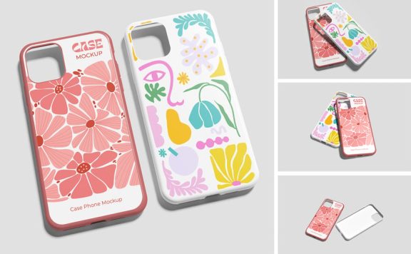 手机壳模型样机 (PSD,PDF)