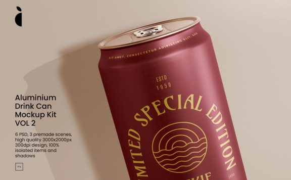 铝易拉罐模拟套件2卷样机 (PSD)