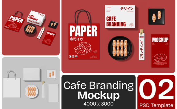 咖啡馆品牌模型样机 (PSD)