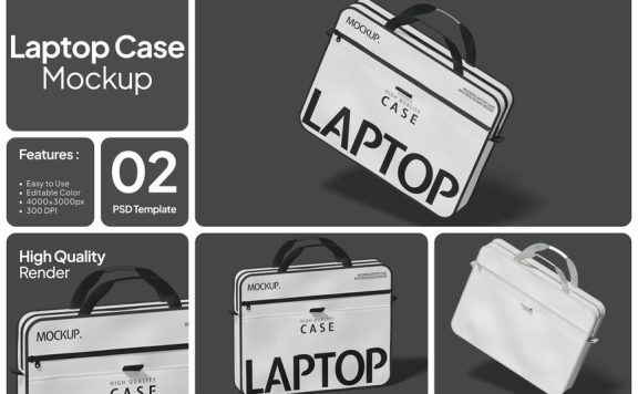笔记本电脑包案例模型样机 (PSD)