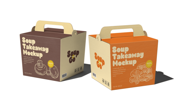 汤外卖盒模型样机 (PSD)