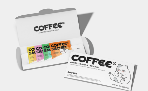 咖啡袋模型样机 (PSD)