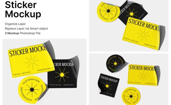 贴纸模型样机 (PSD)