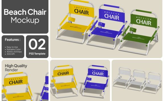 沙滩椅模型样机 (PSD)
