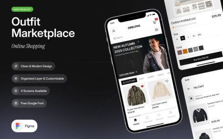 服装市场电商移动应用APP UI KIT (FIG)