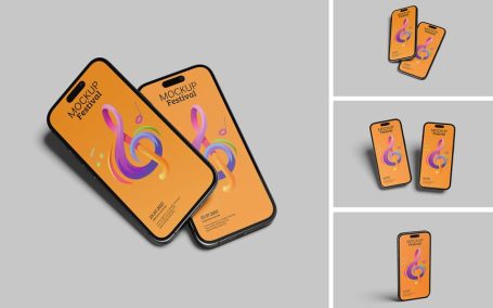 iPhone 15模型样机 (PSD,PDF)