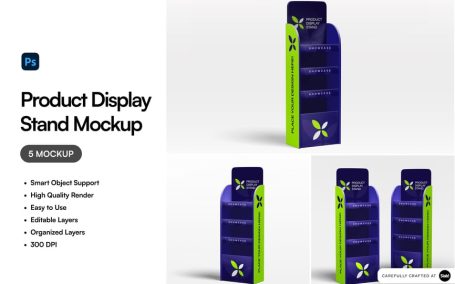 产品展示架模型样机 (PSD,PNG)