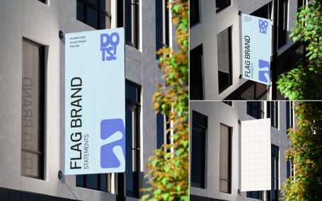 标志横幅模型样机 (PSD)