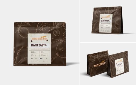 咖啡袋模型样机 (PSD,PDF)